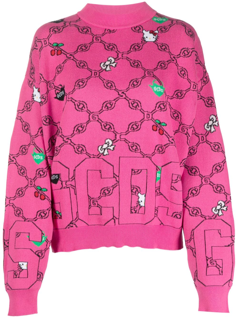 Gcds x Hello Kitty patterned-intarsia-knit sweatshirt - Pink von Gcds