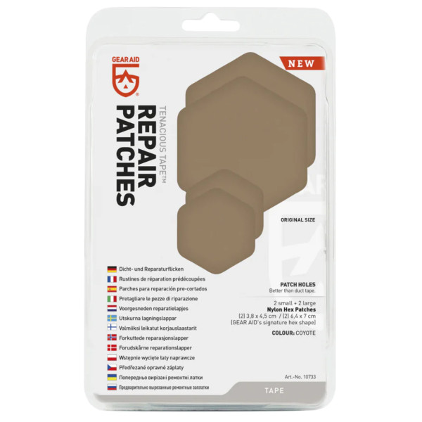 GearAid - Tenacious Tape Reparatur Flicken - Reparaturband Gr 4 Stück a Ø 7,6 cm schwarz/ clear von GearAid