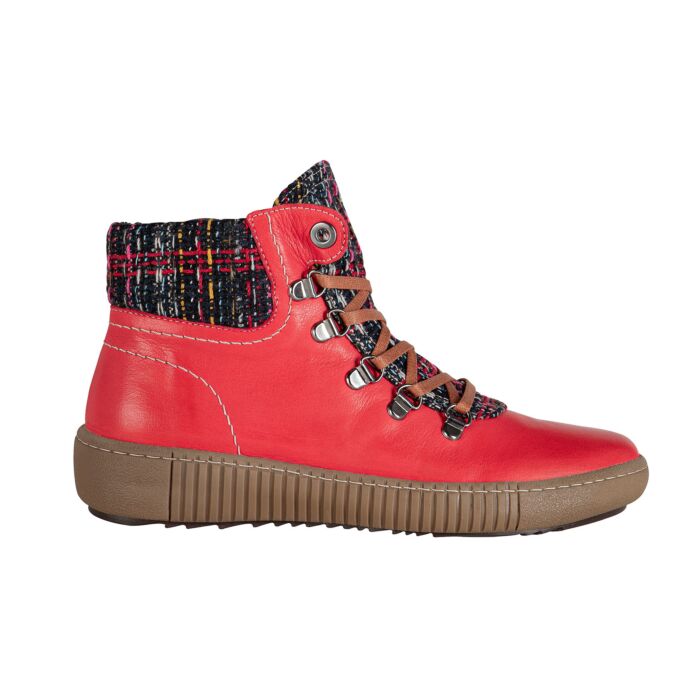 Gemini Schnürstiefelette aus weichem Anilinleder rot, 38 von Gemini