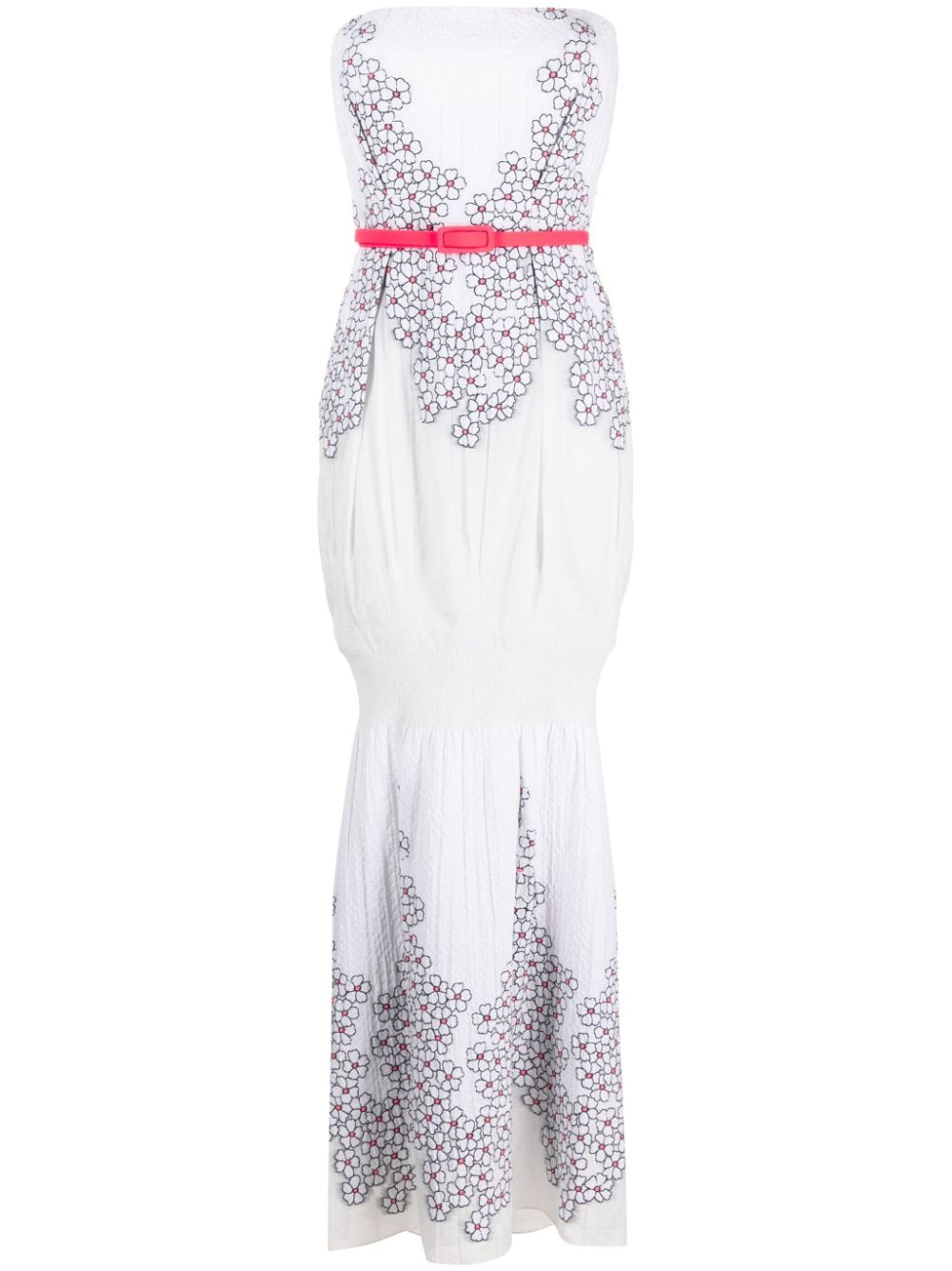 Gemy Maalouf floral appliqué off-shoulder maxi dress - White von Gemy Maalouf