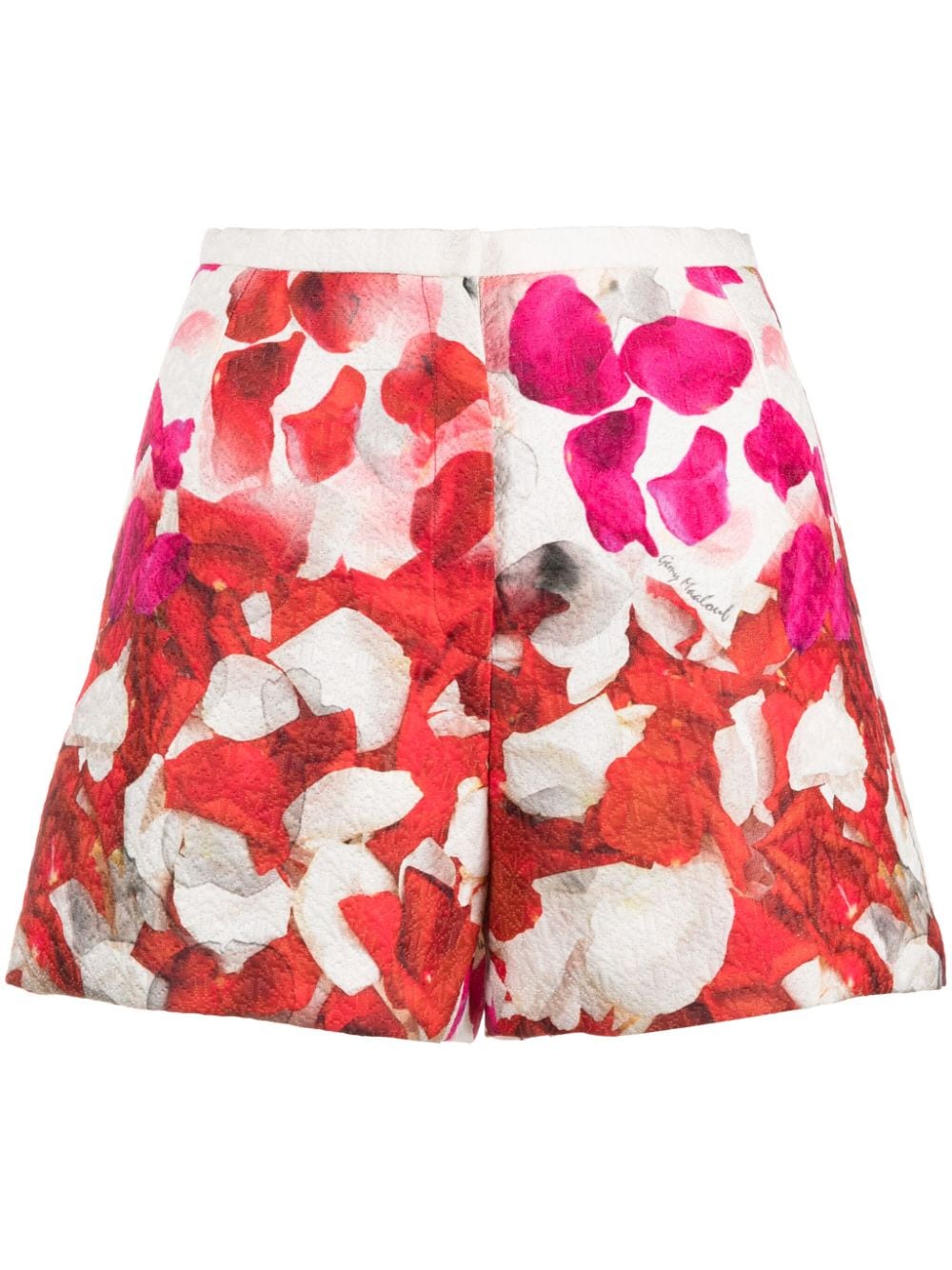 Gemy Maalouf floral-print high-waist jacquard shorts - Red von Gemy Maalouf