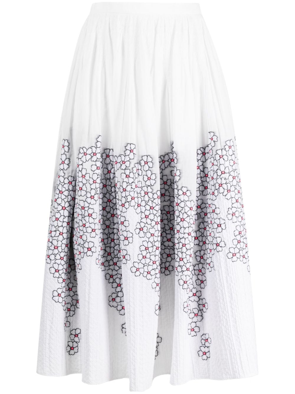 Gemy Maalouf floral-print jacquard midi skirt - White von Gemy Maalouf