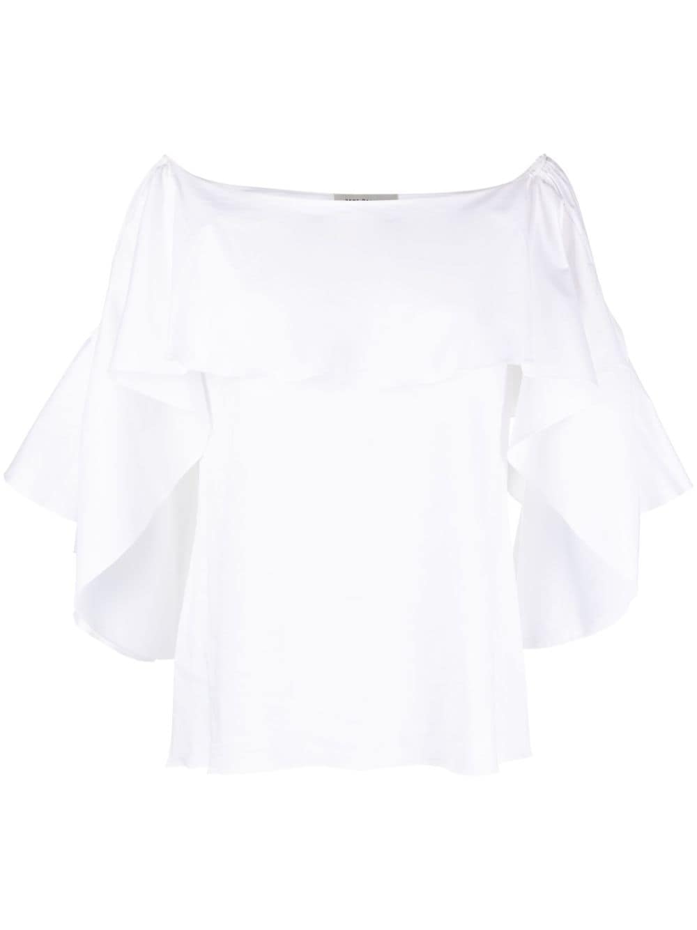 Gemy Maalouf off-shoulder ruffled blouse - White von Gemy Maalouf