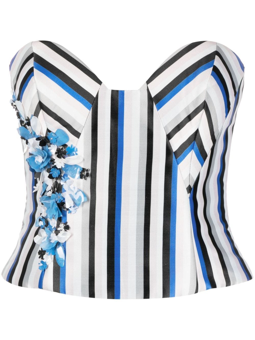 Gemy Maalouf off-shoulder striped top - Blue von Gemy Maalouf