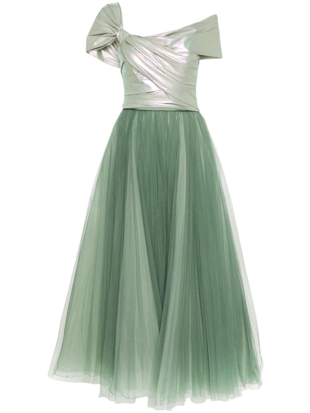Gemy Maalouf panelled flared gown - Green von Gemy Maalouf