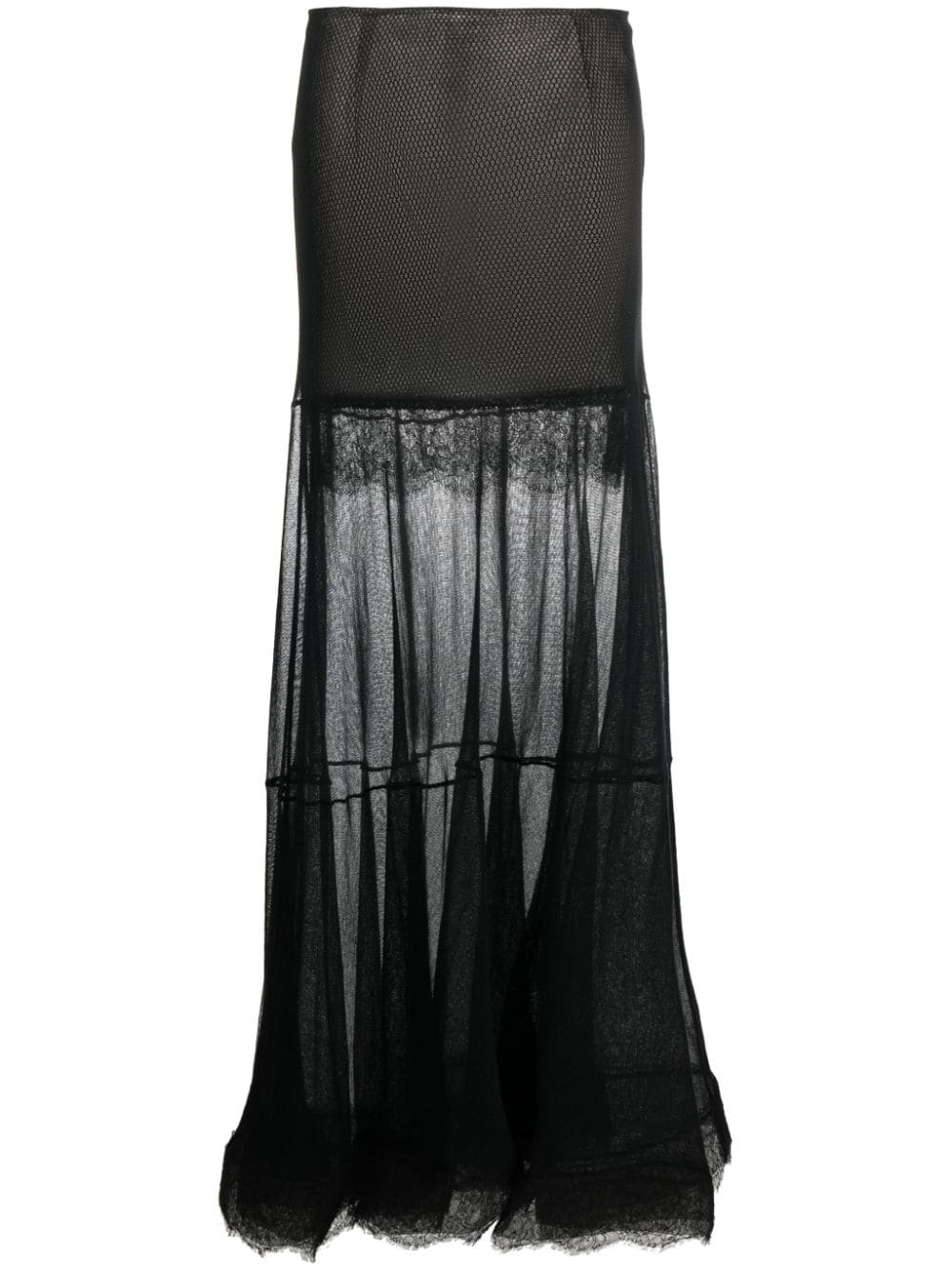 Gemy Maalouf sheer lace panelled maxi skirt - Black von Gemy Maalouf