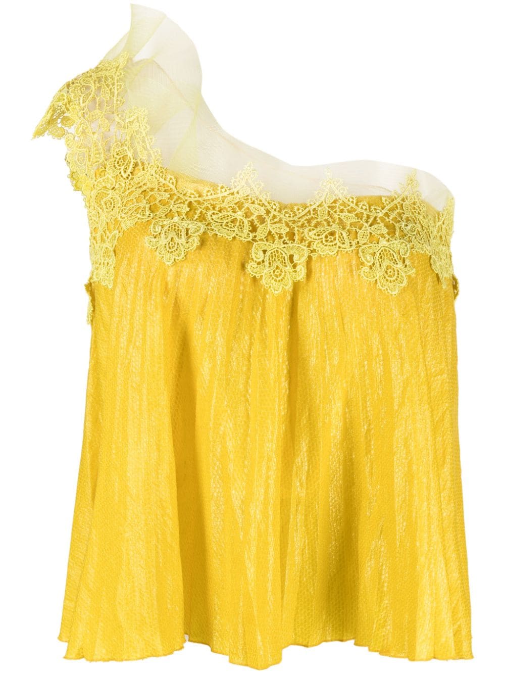 Gemy Maalouf single-strap floral-lace top - Yellow von Gemy Maalouf