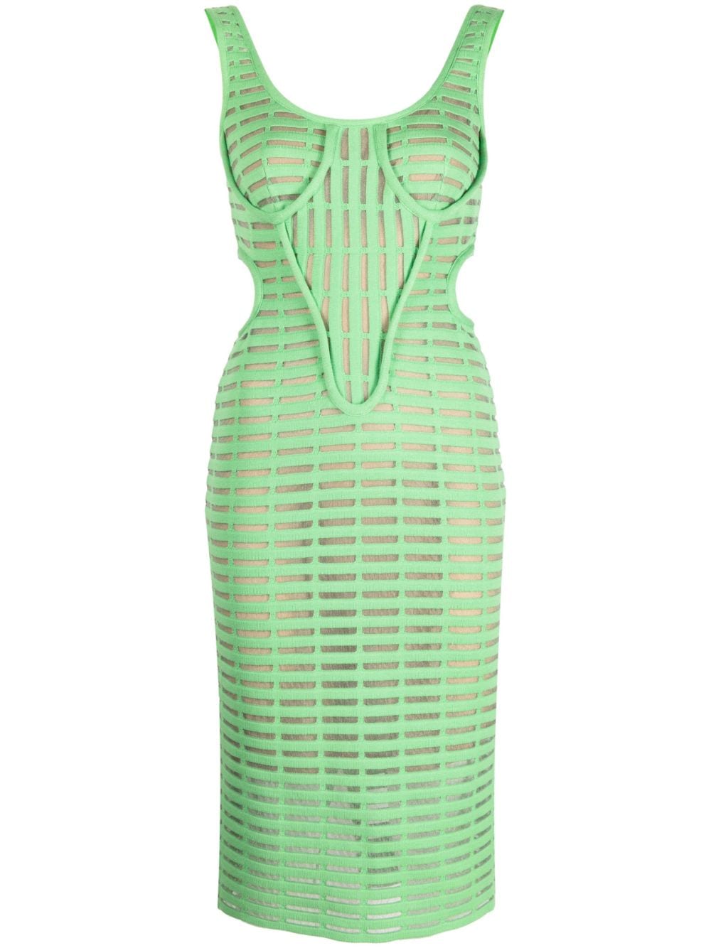 Genny Iconic cut-out midi dress - Green von Genny