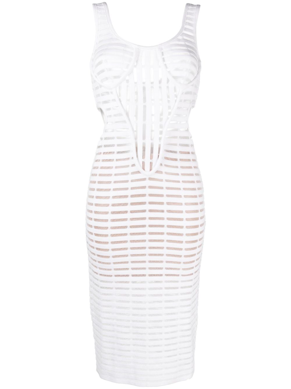 Genny Iconic cut-out midi dress - White von Genny