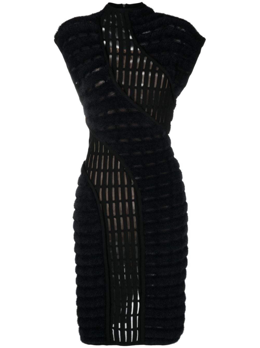 Genny Iconic-panelled yarn midi dress - Black von Genny