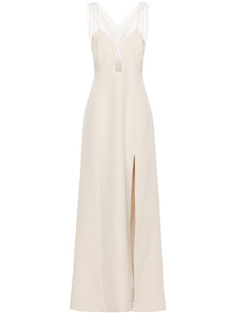 Genny V-neck cady gown - Neutrals von Genny