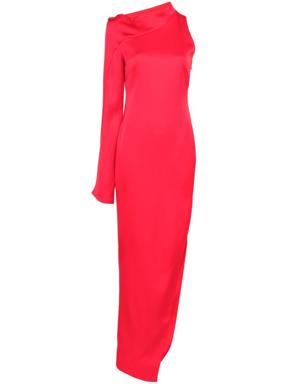 Genny asymmetric satin maxi dress - Red von Genny