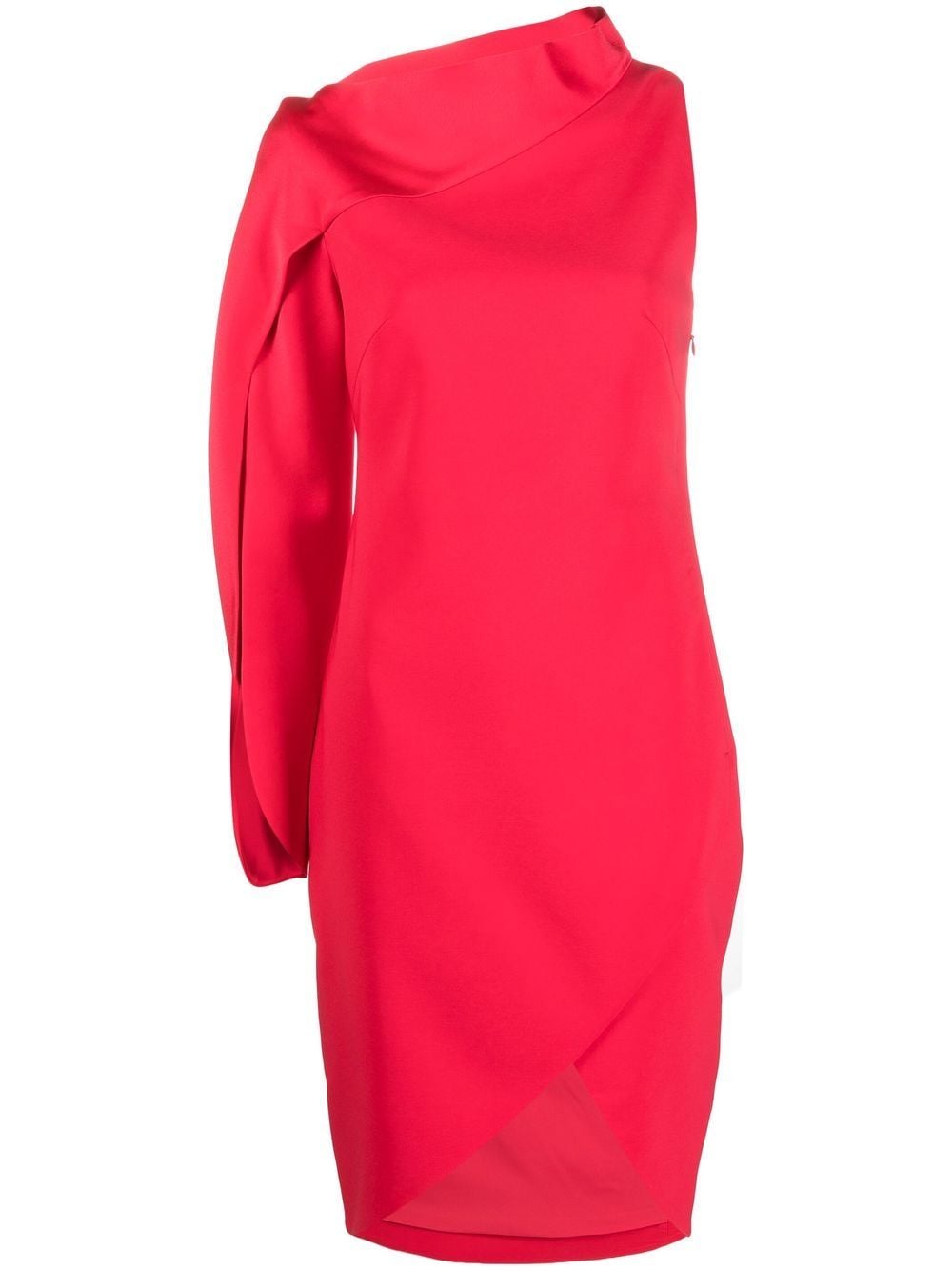 Genny asymmetric sleeve fitted dress - Red von Genny