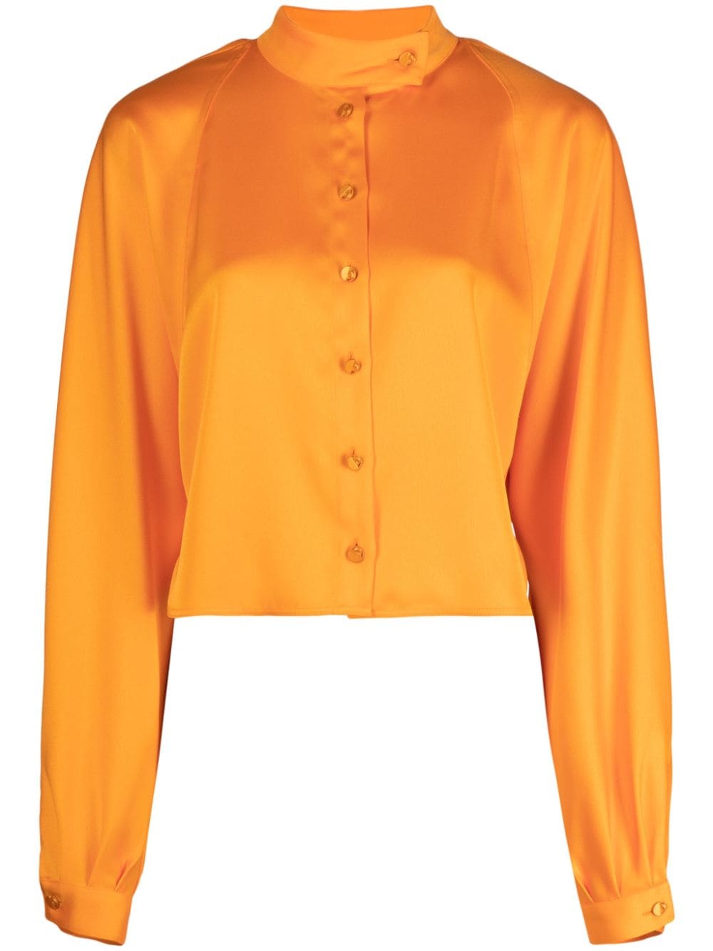 Genny band-collar satin blouse - Orange von Genny