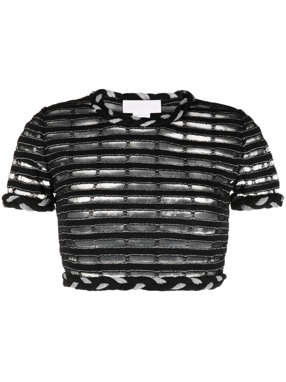 Genny braided-edge knitted crop top - Black von Genny