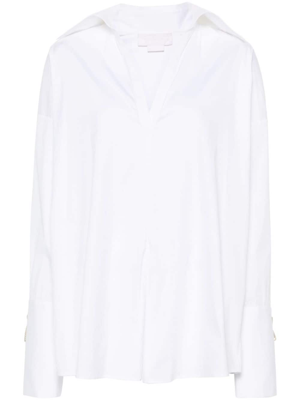 Genny crystal-embellished poplin blouse - White von Genny