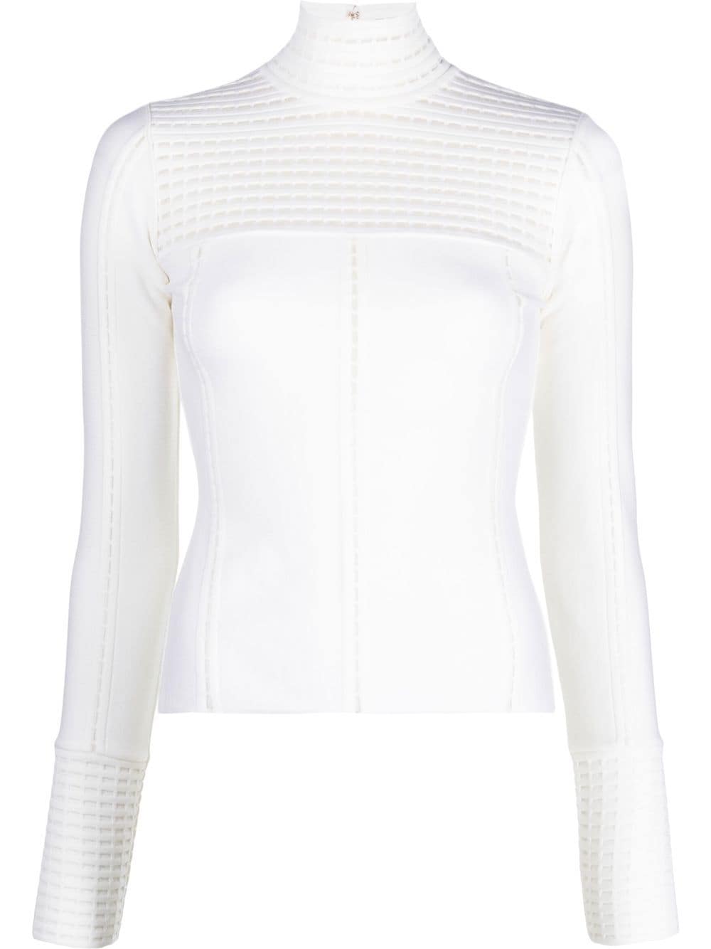 Genny cut out-detail knitted sweater - Neutrals von Genny