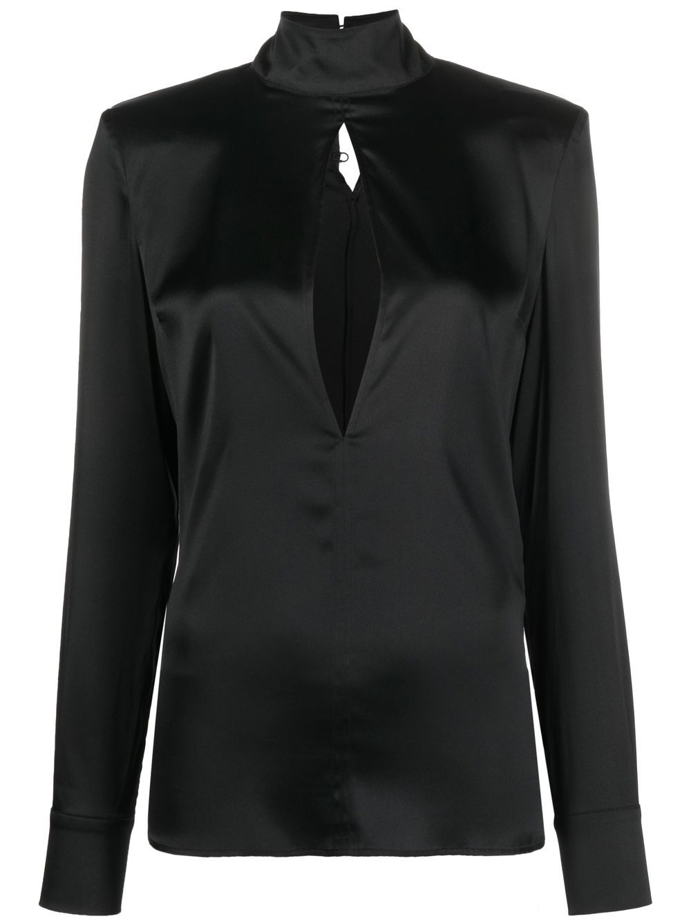 Genny cut-out detail silk shirt - Black von Genny