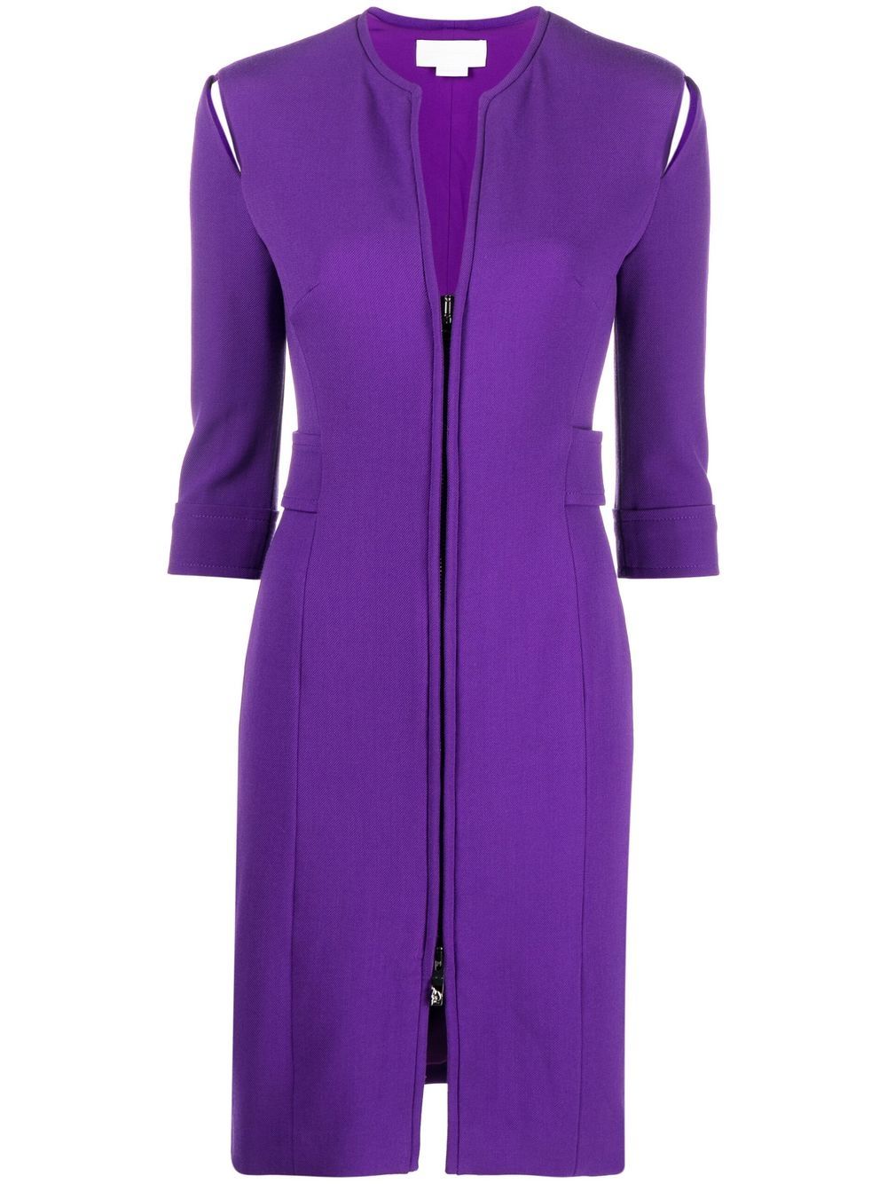 Genny cut-out fitted midi dress - Purple von Genny