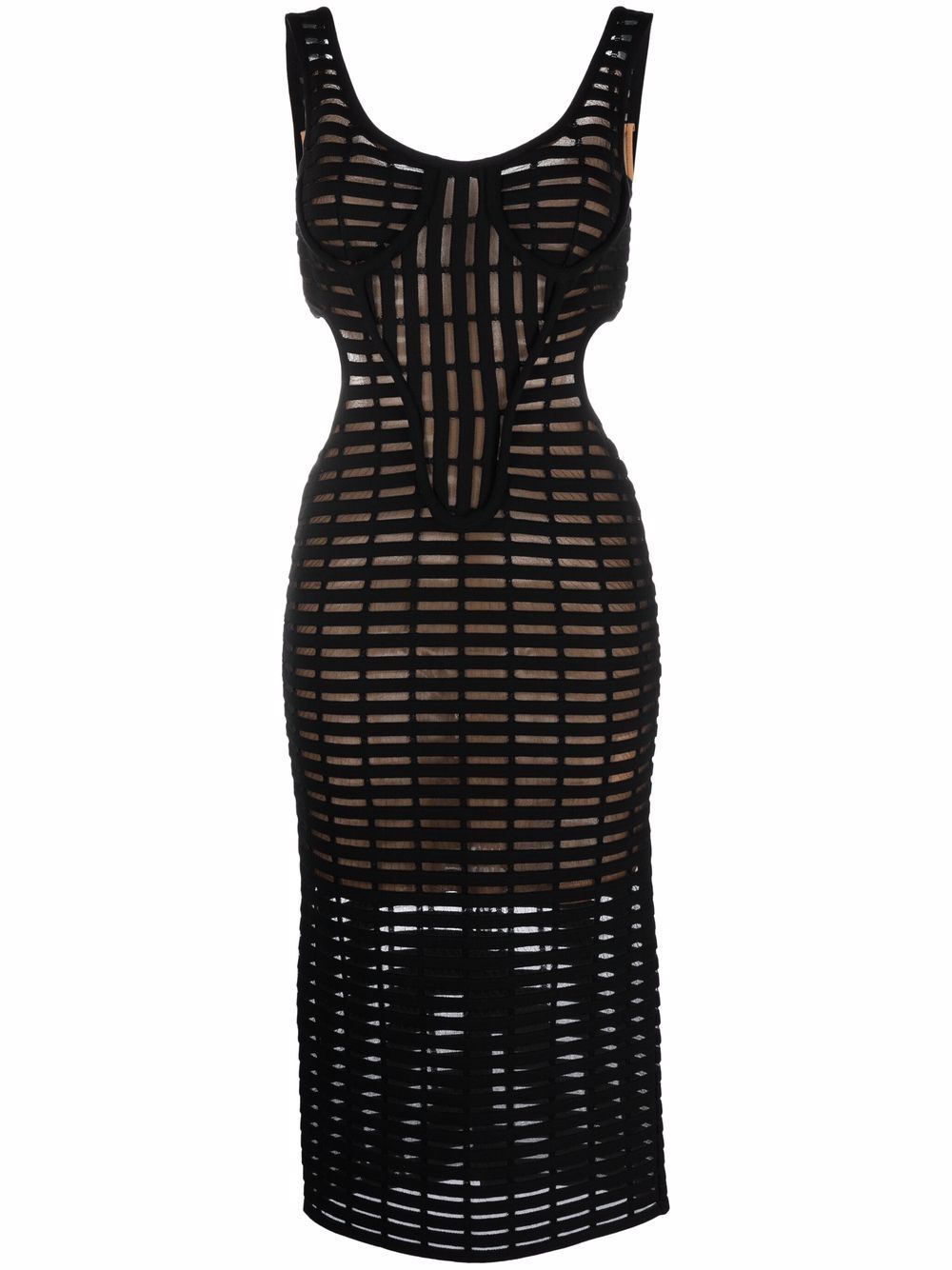 Genny cut-out open-knit dress - Black von Genny