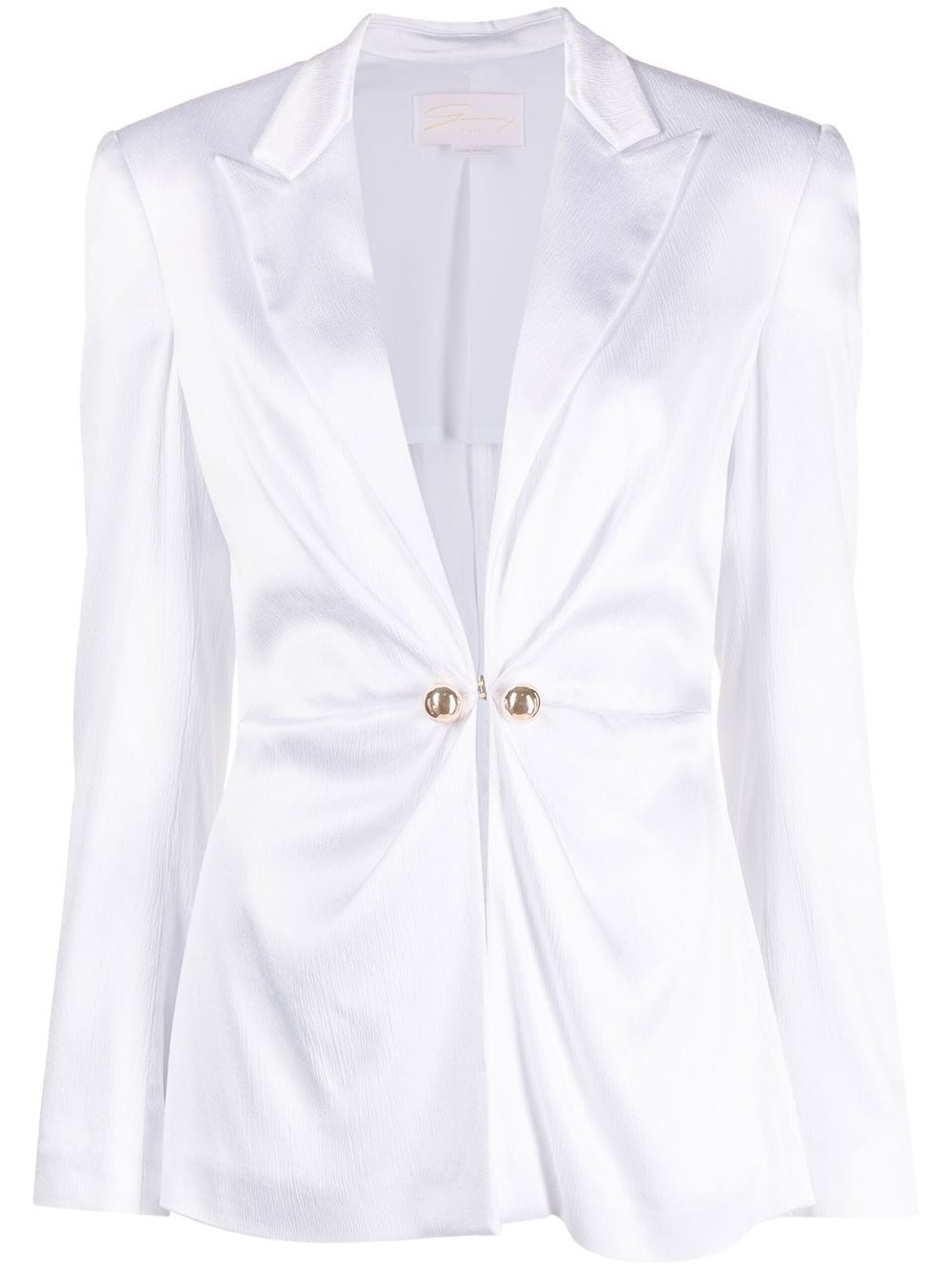 Genny decorative button single-breasted blazer - White von Genny