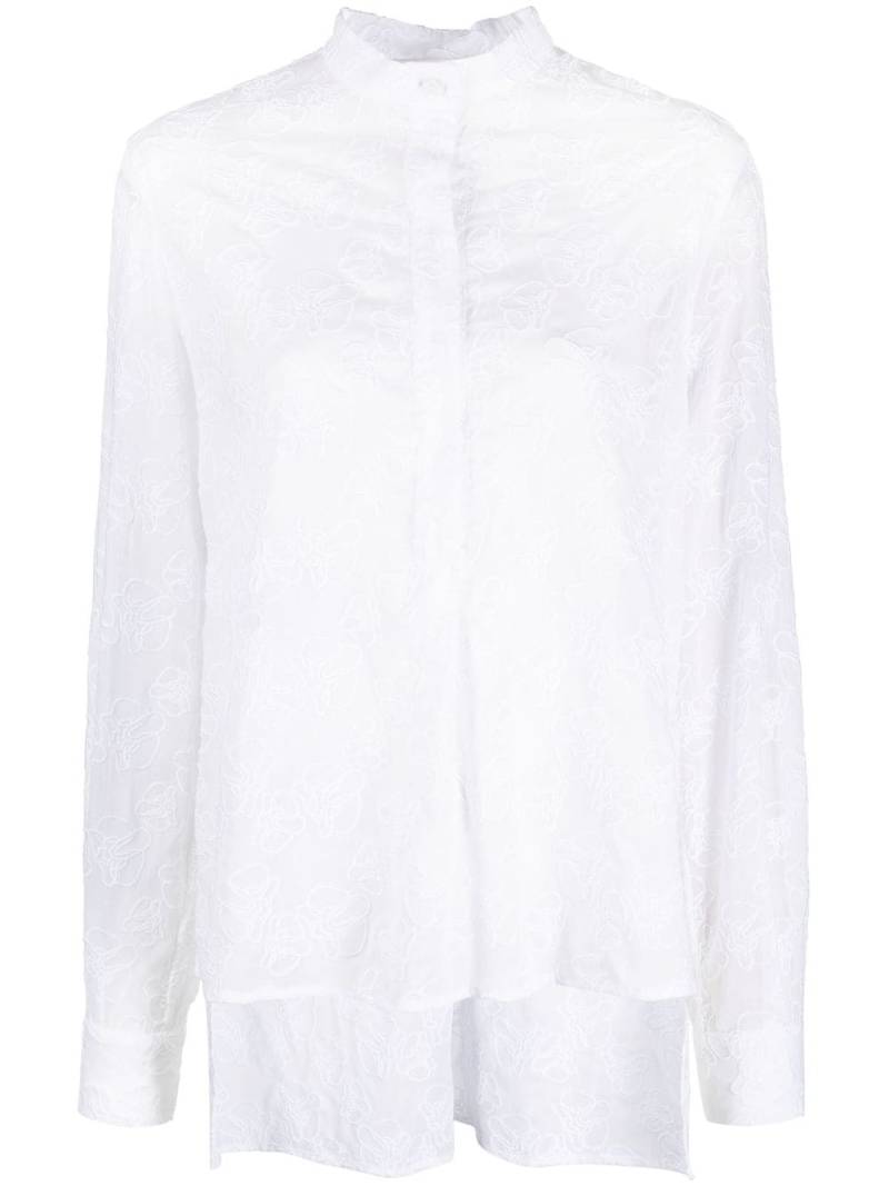 Genny embroidered-detail long-sleeve shirt - White von Genny