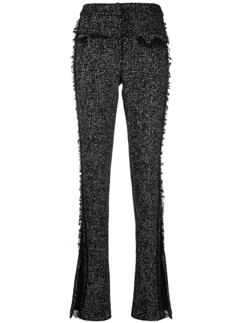 Genny frayed high-waisted trousers - Black von Genny