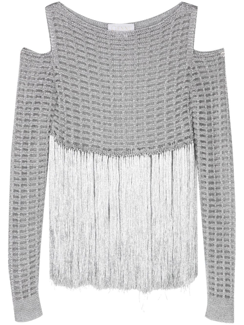 Genny fringed cold-shoulder top - Silver von Genny