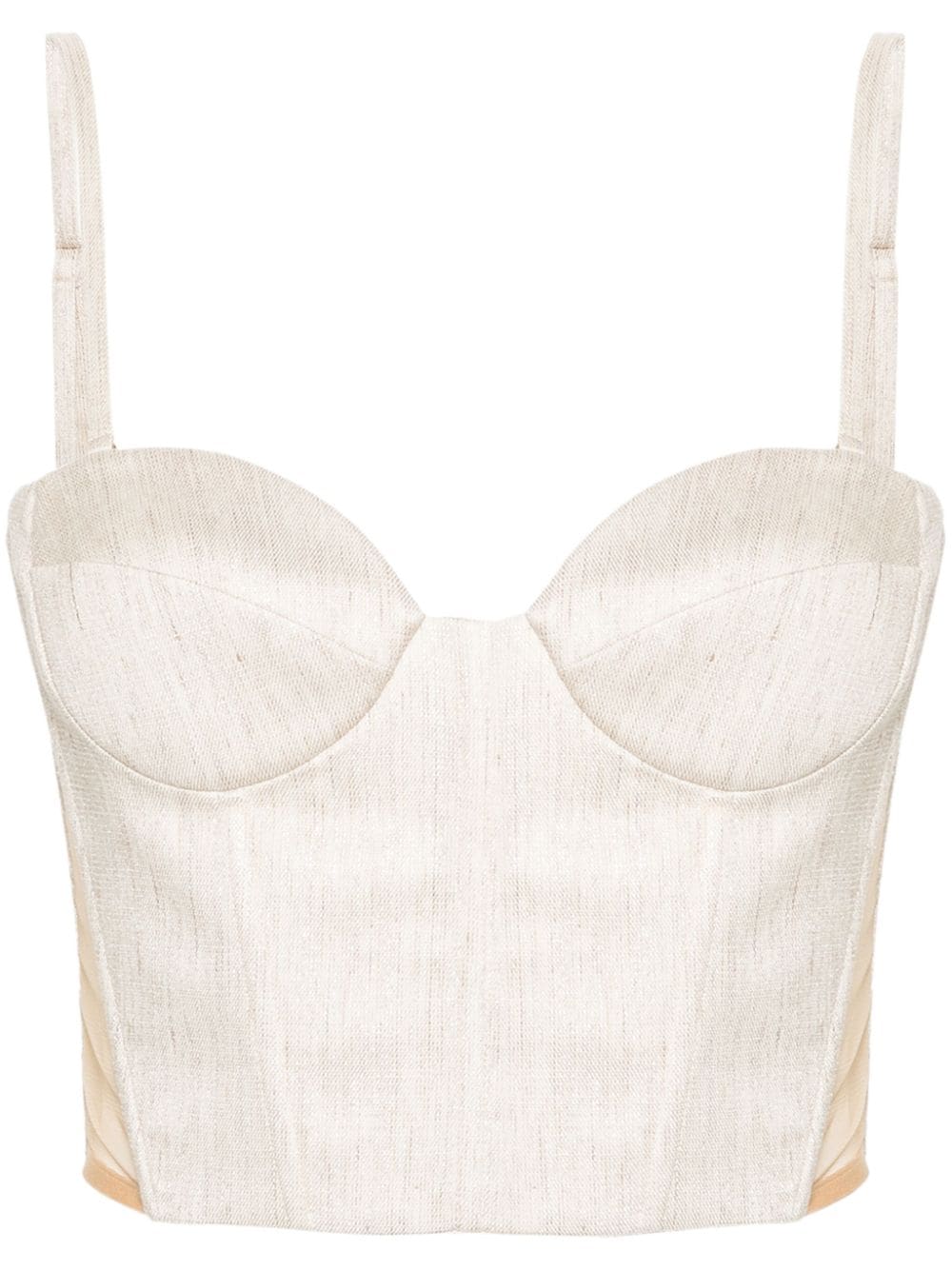 Genny interlock-twill corset top - Neutrals von Genny