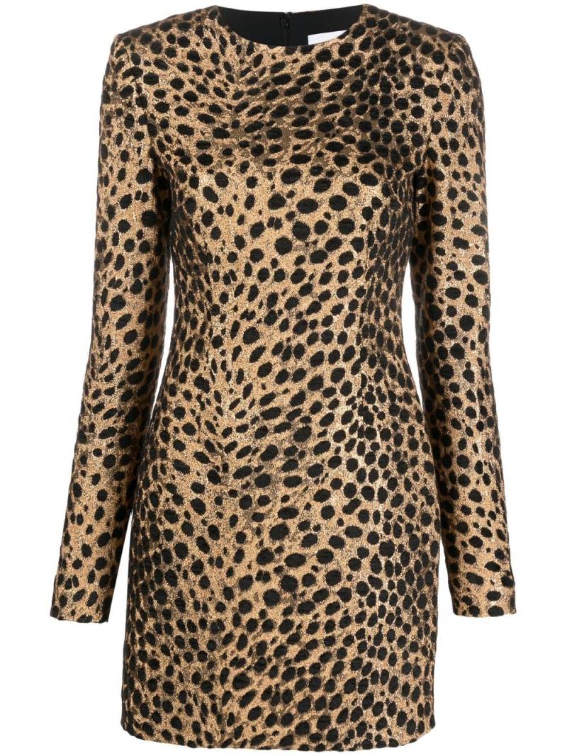 Genny jacquard leopard-print dress - Gold von Genny