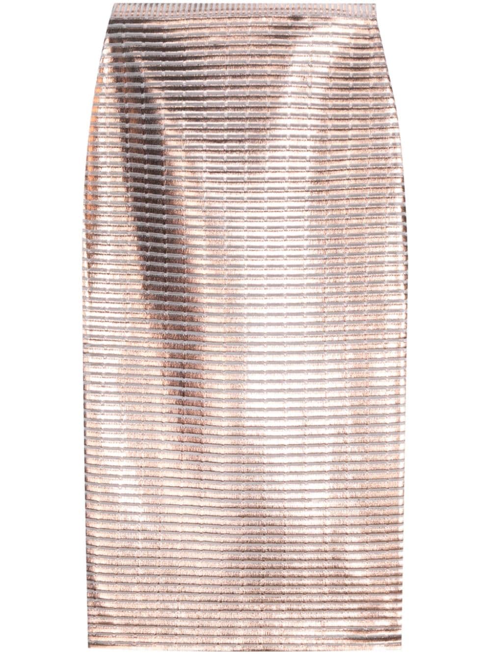 Genny lamé midi pencil skirt - Pink von Genny