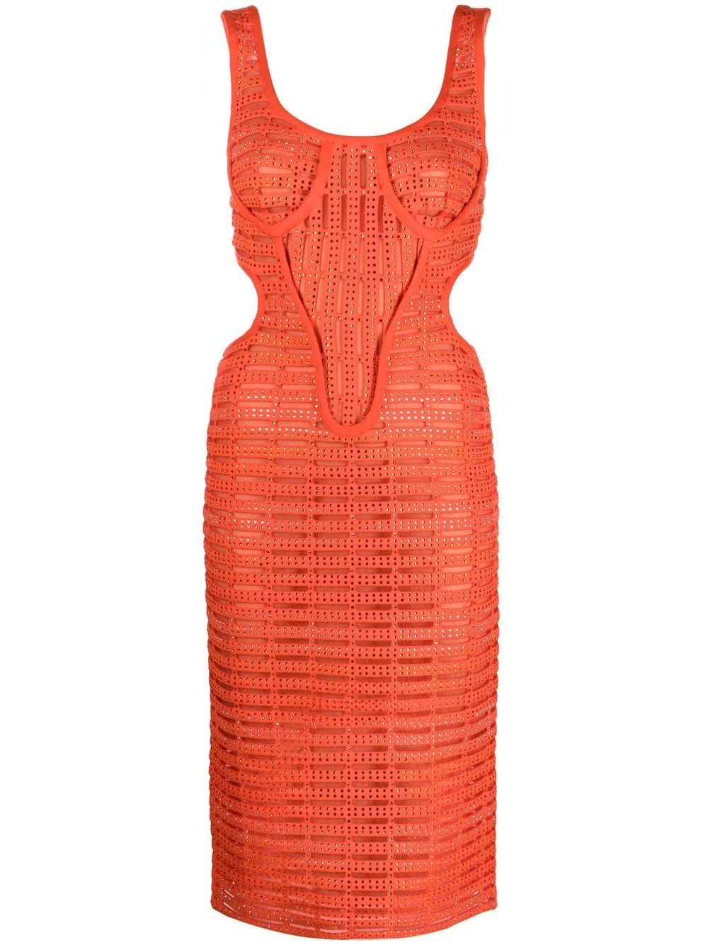 Genny laser-cut midi dress - Orange von Genny