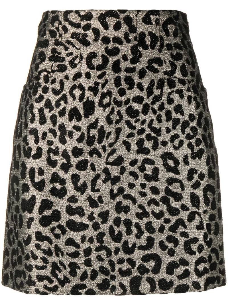 Genny leopard-print mini skirt - Silver von Genny