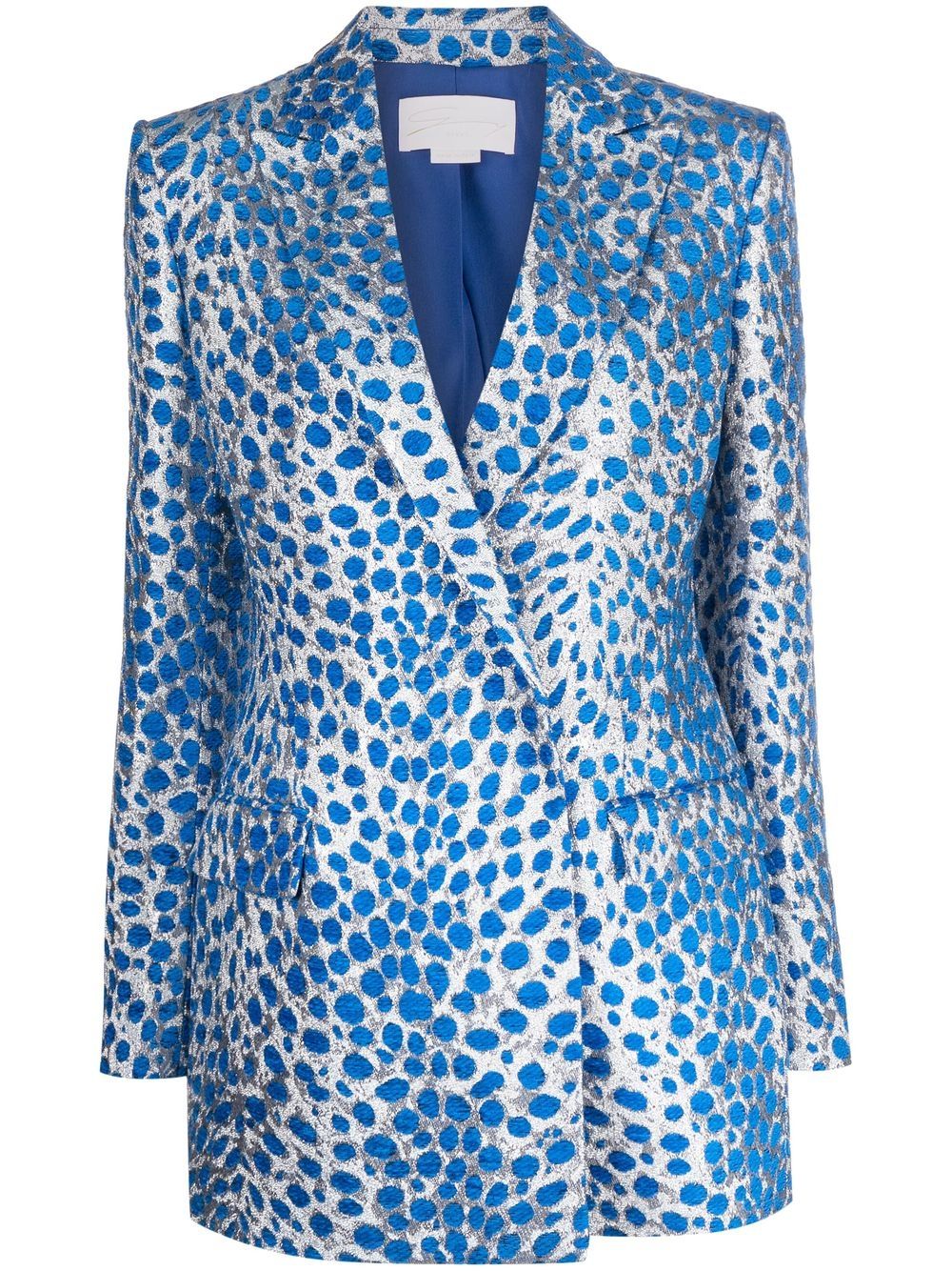 Genny leopard-print single-breasted blazer - Silver von Genny