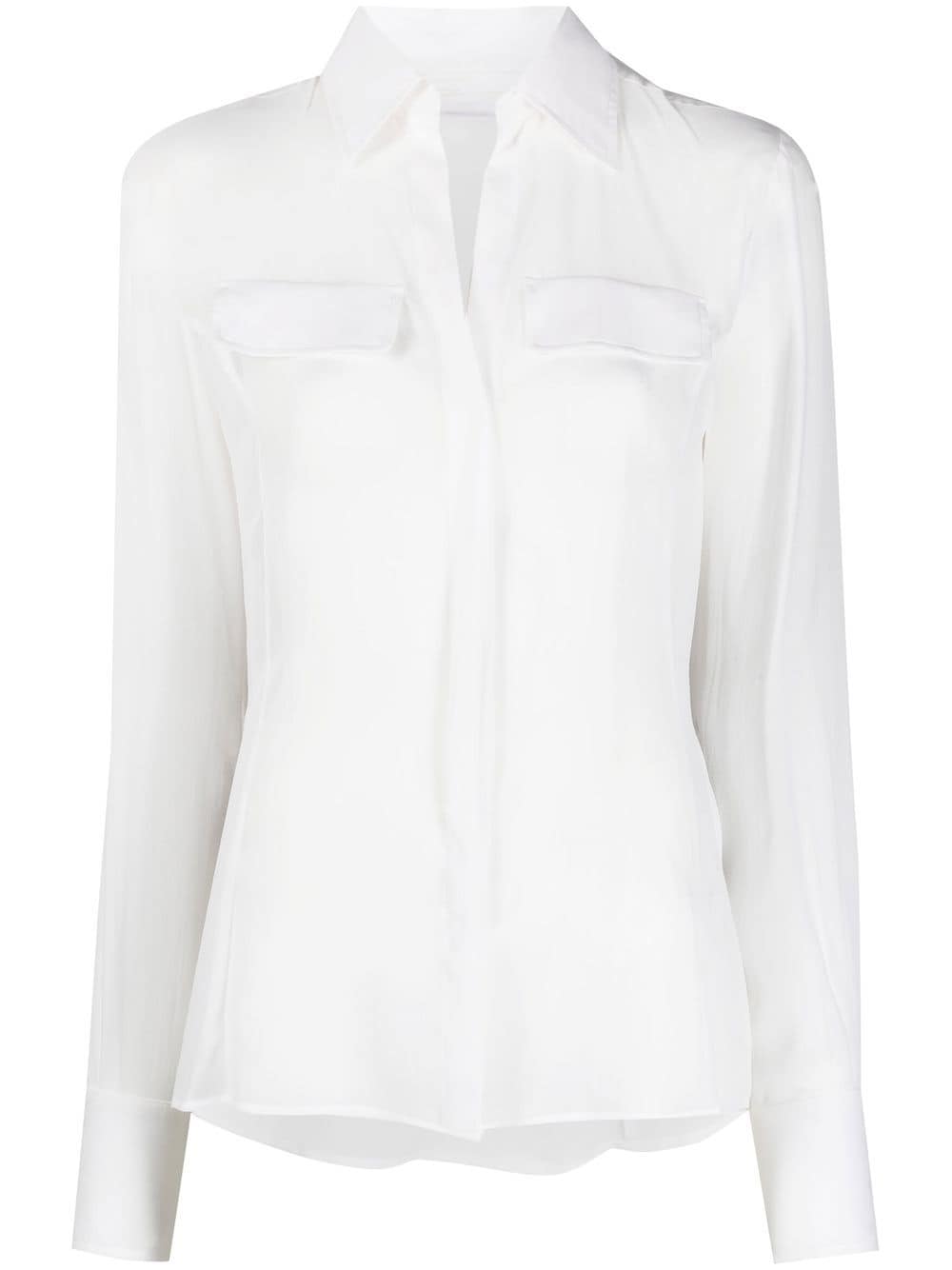 Genny long-sleeve silk shirt - White von Genny