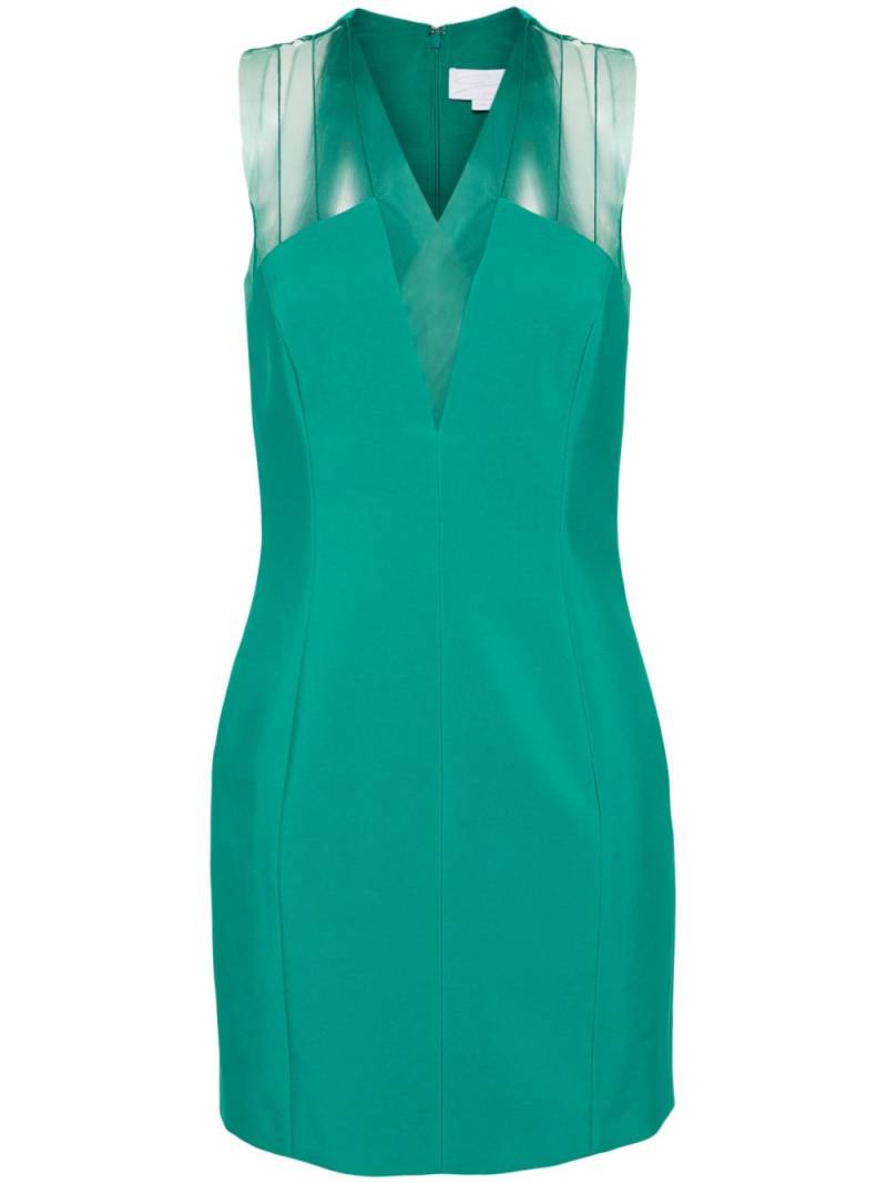 Genny mesh-panelled crepe mini dress - Green von Genny