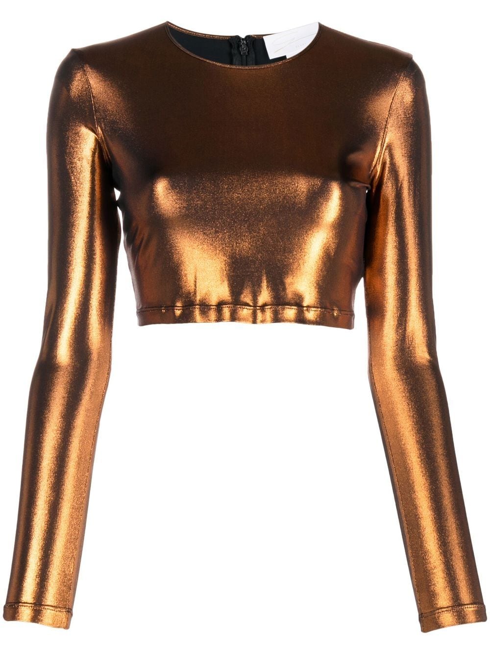 Genny metallic-effect cropped top - Orange von Genny