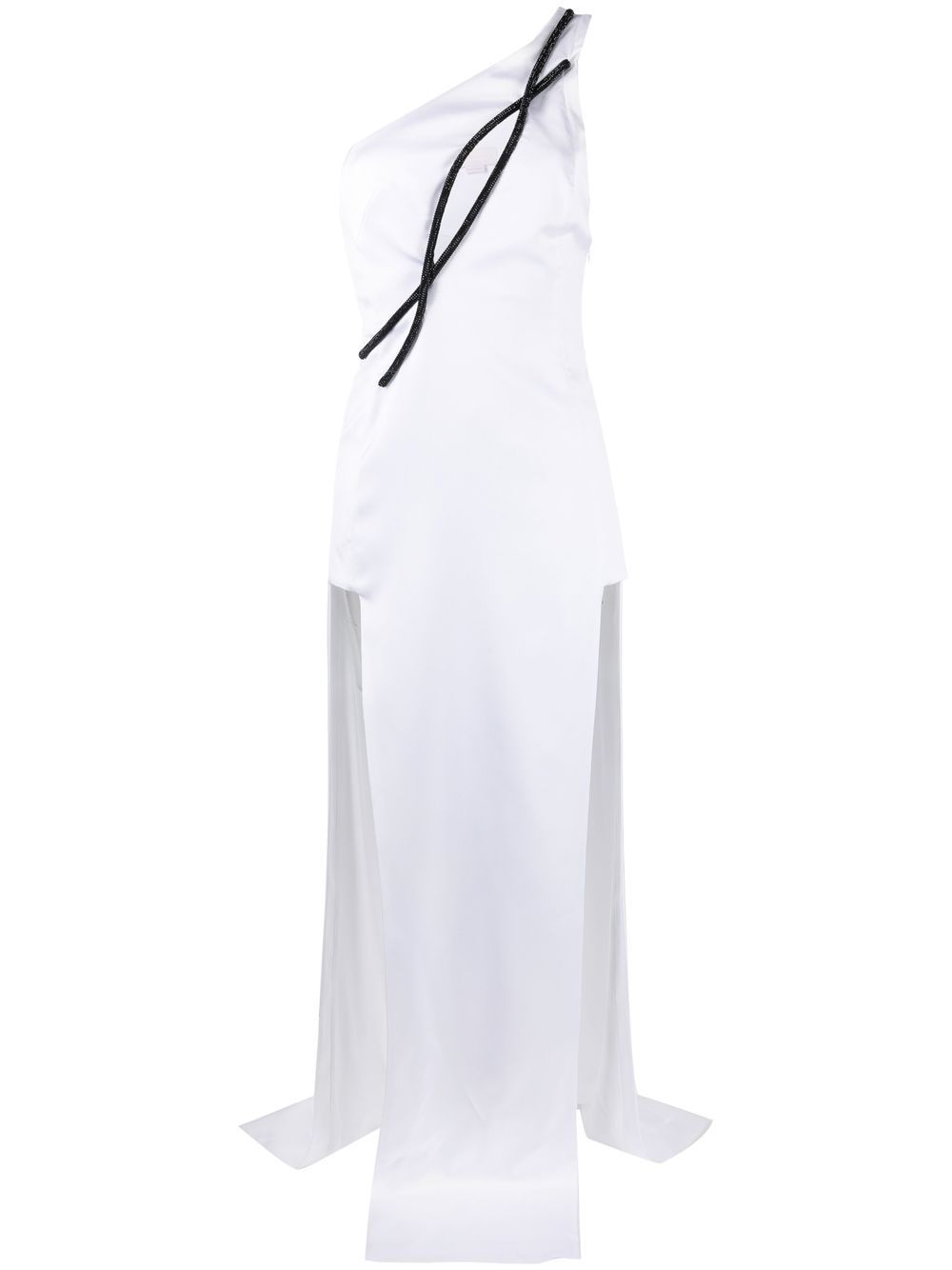 Genny one-shoulder double-slit dress - White von Genny