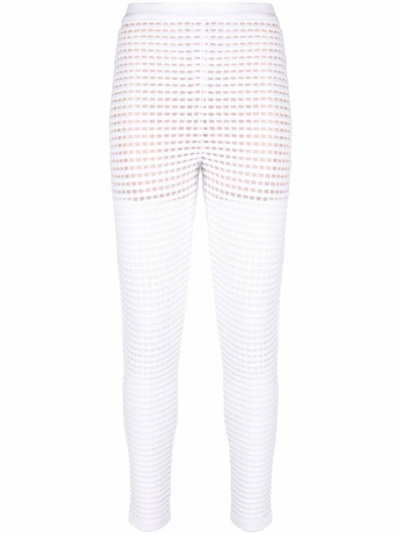 Genny open-knit sheer trousers - White von Genny