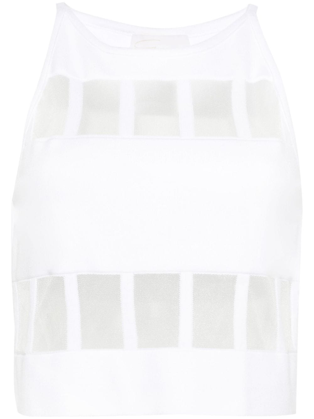 Genny panelled ribbed-knit top - White von Genny