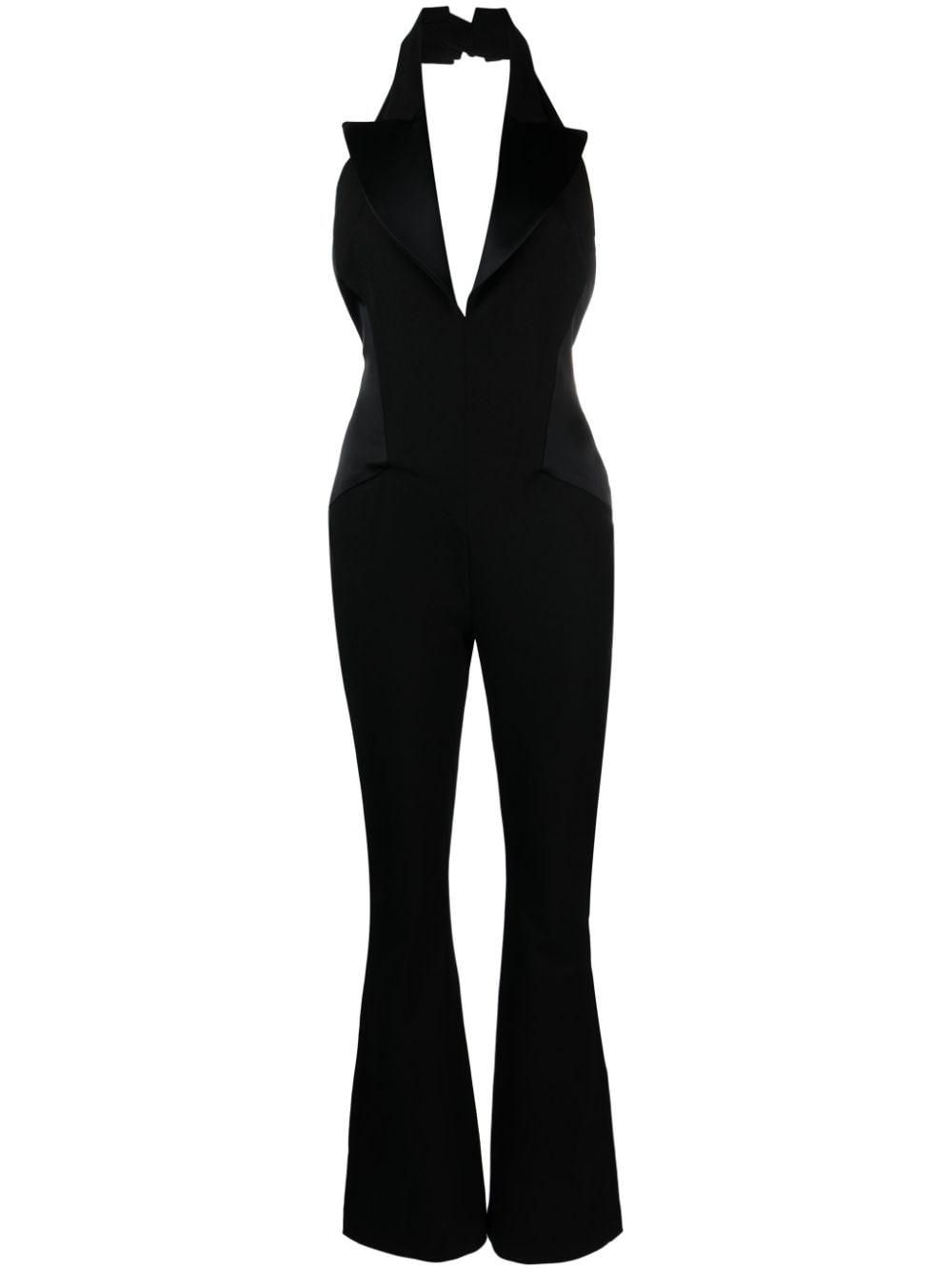 Genny peak-lapel flared jumpsuit - Black von Genny