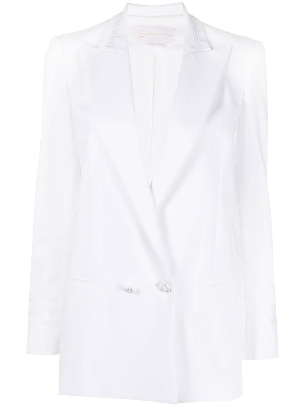 Genny peak-lapels double-breasted blazer - White von Genny