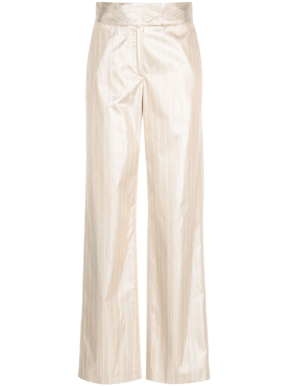 Genny pinstripe-pattern wide-leg trousers - Gold von Genny