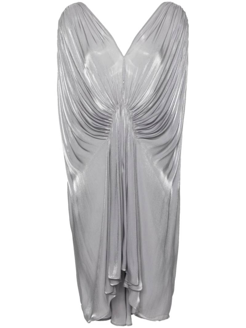 Genny pleated satin midi dress - Grey von Genny