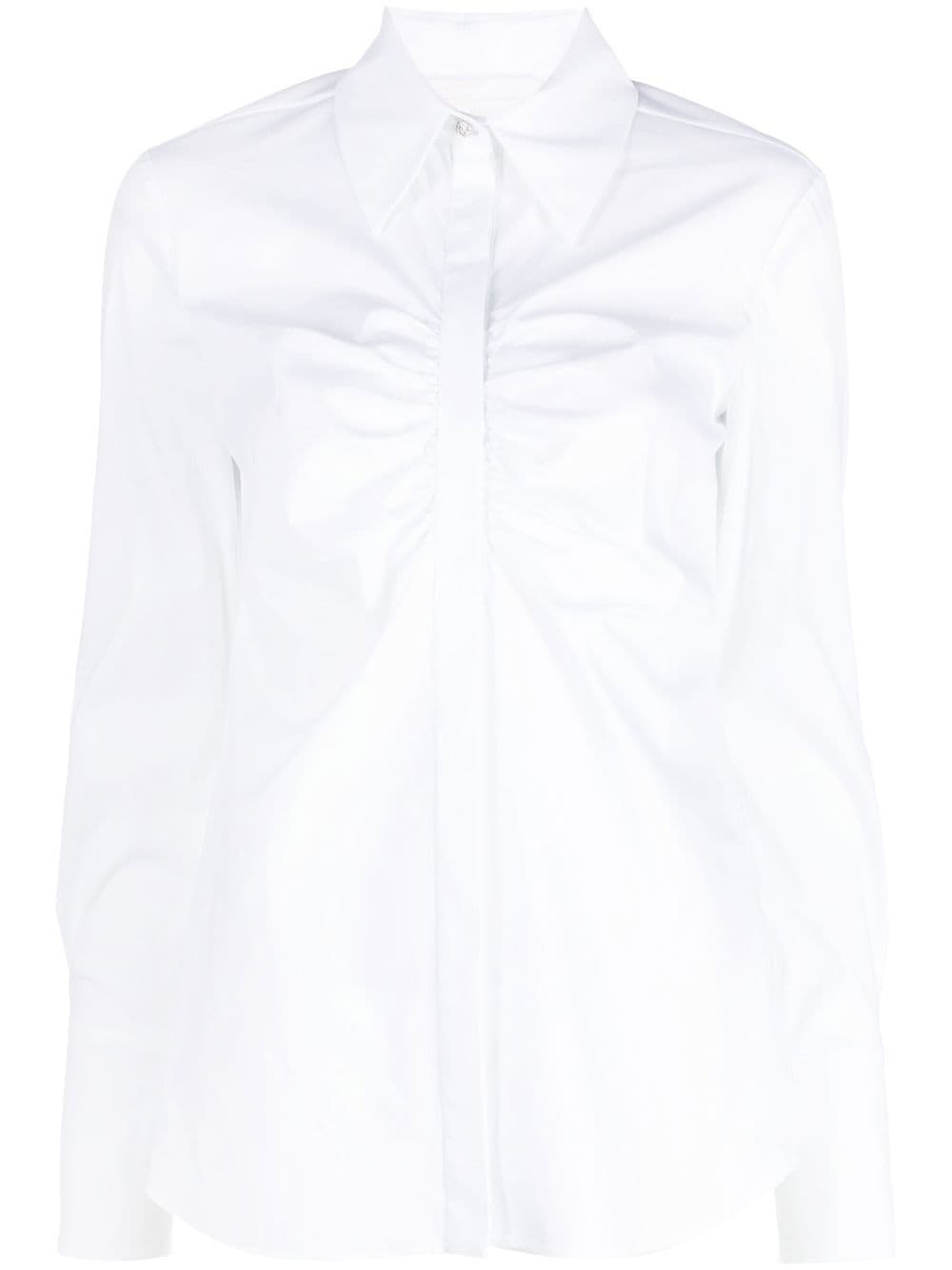 Genny ruched button-up shirt - White von Genny