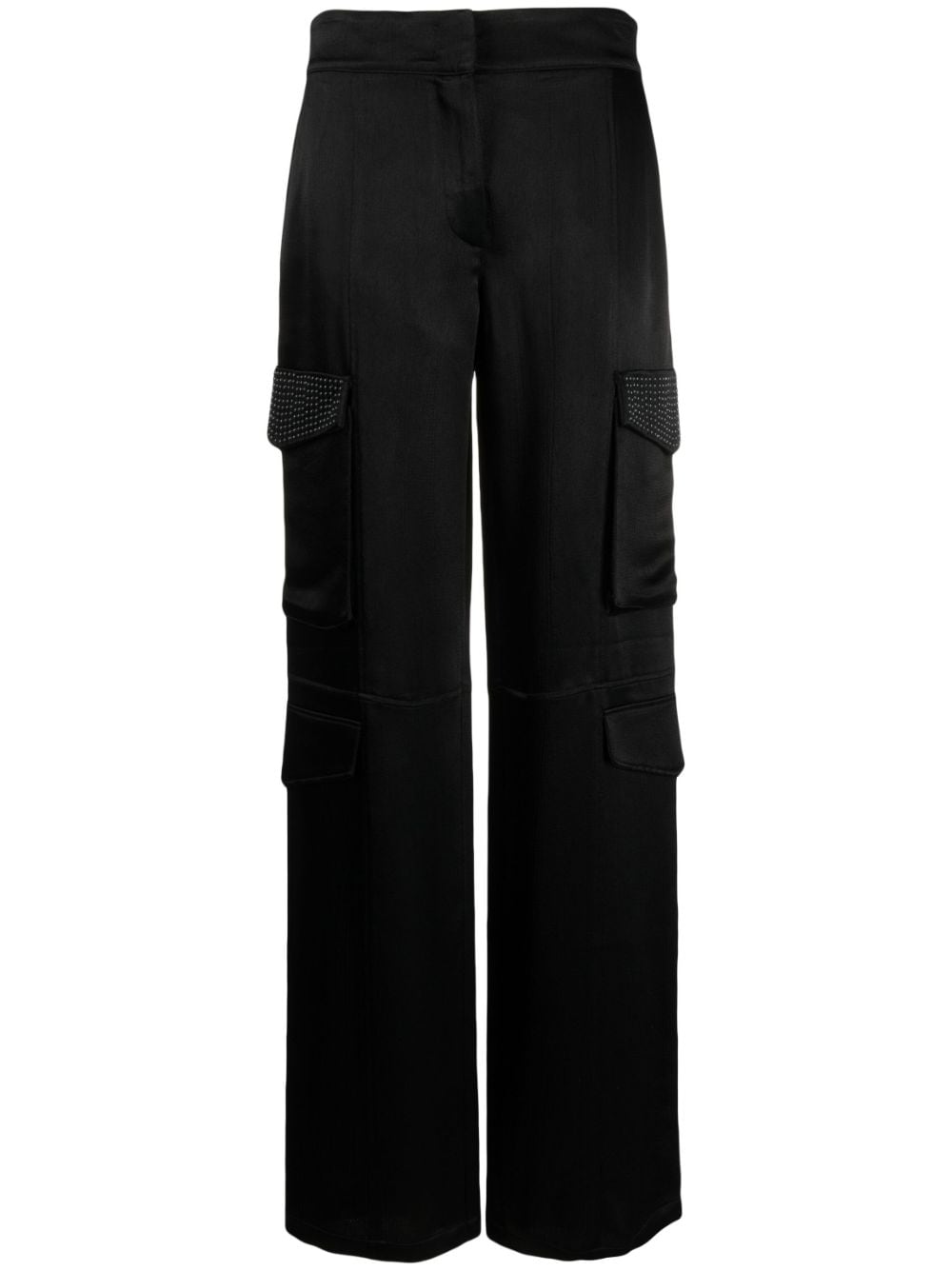 Genny satin-finish cargo-pocket trousers - Black von Genny