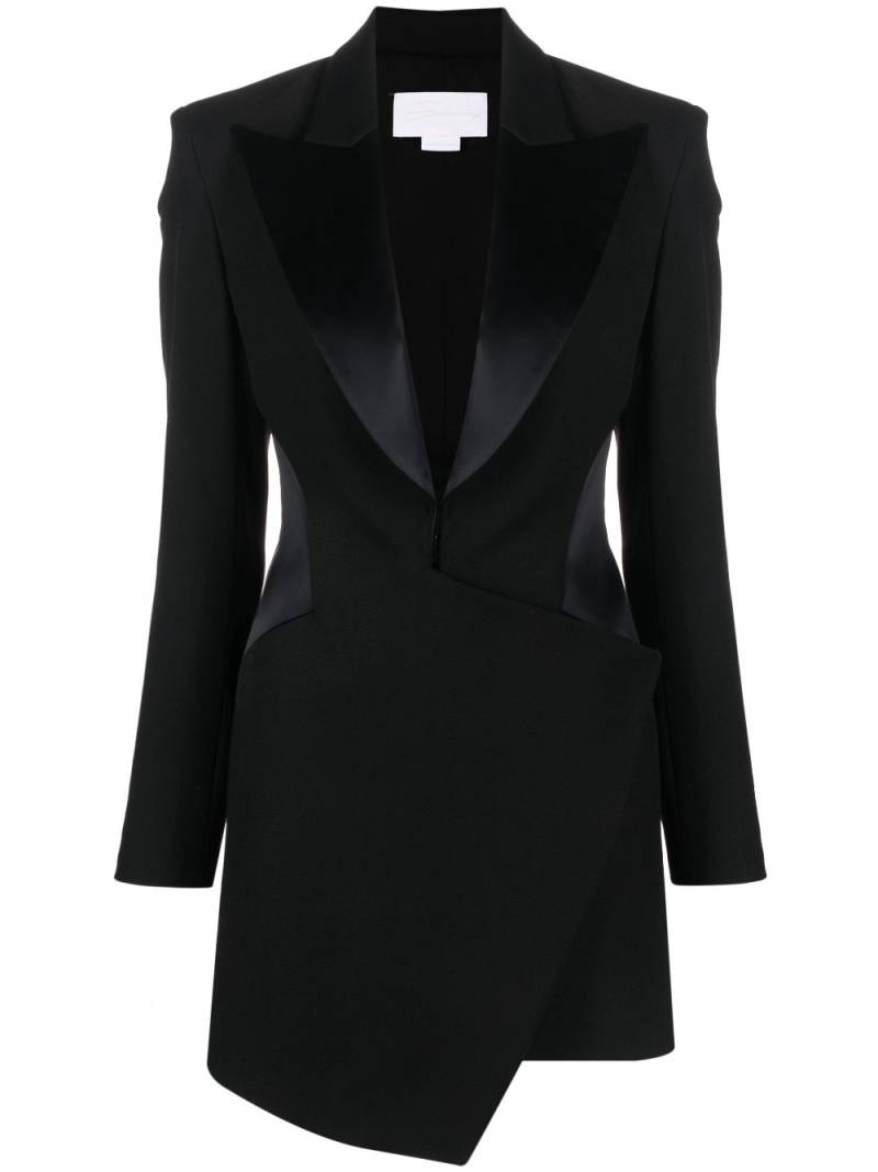 Genny satin-trimmed tailored minidress - Black von Genny