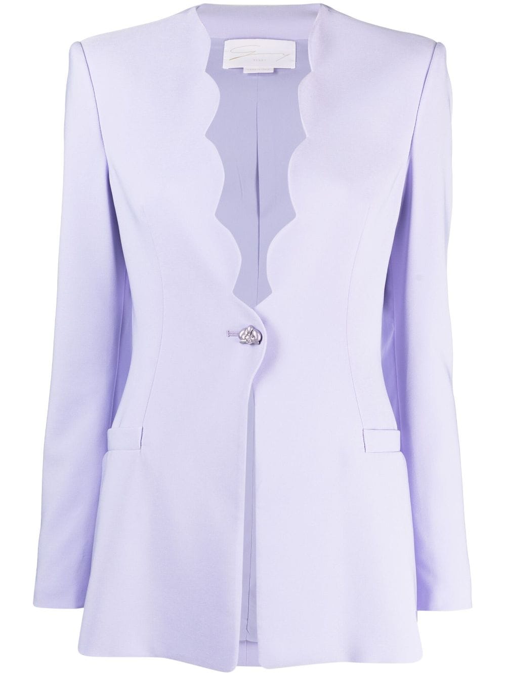 Genny scalloped-edge single-breasted blazer - Purple von Genny