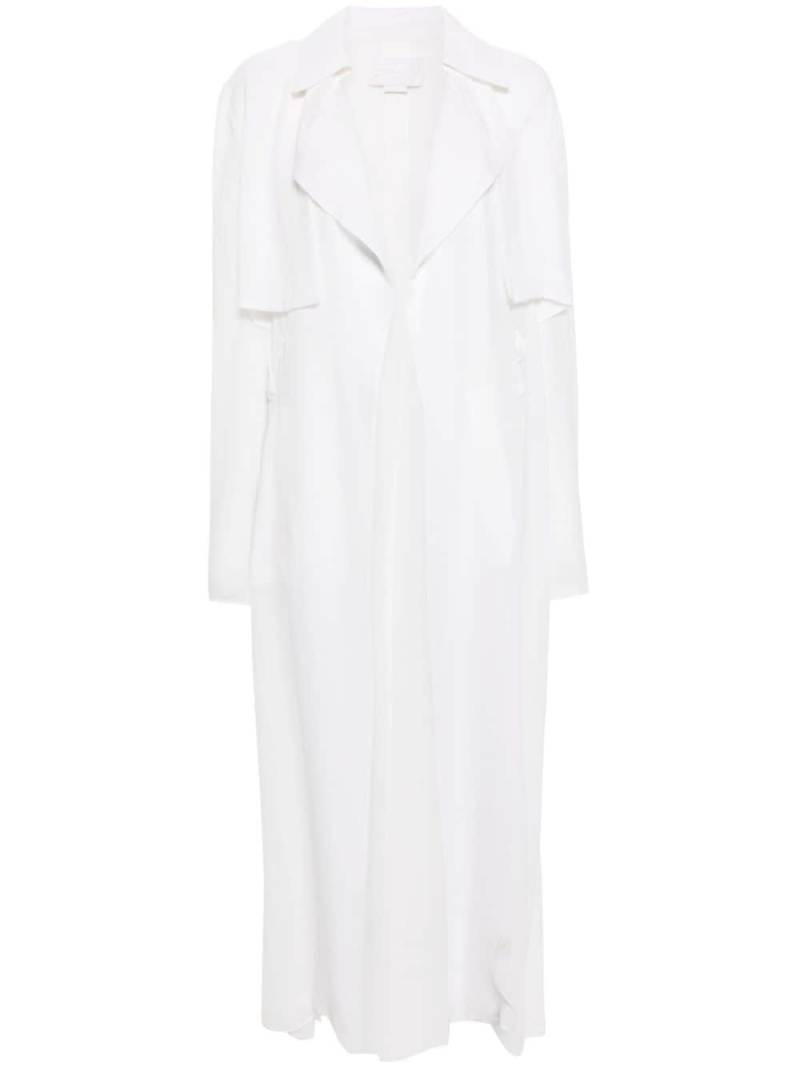 Genny semi-sheer crepe coat - White von Genny