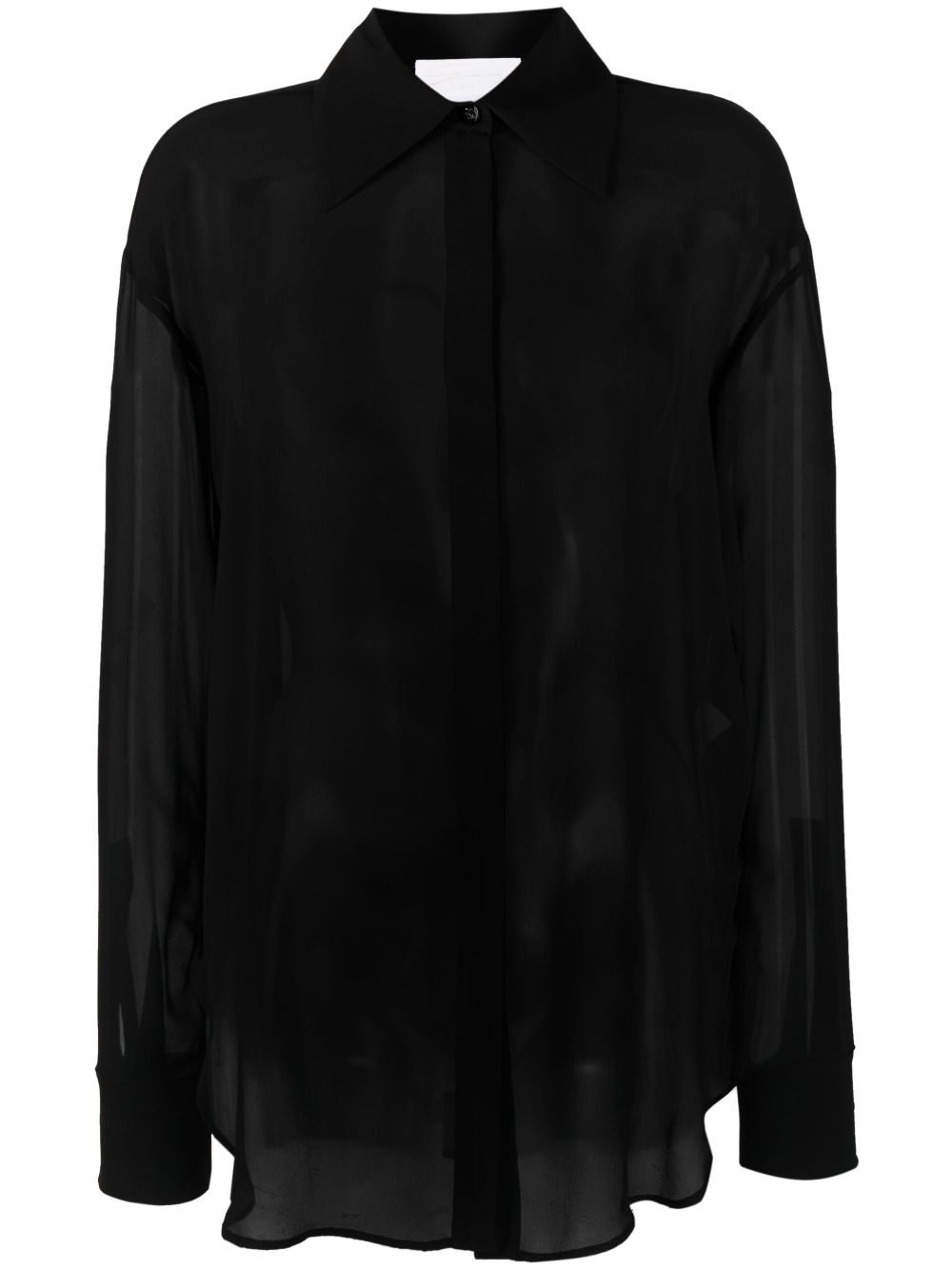 Genny semi-sheer silk shirt - Black von Genny